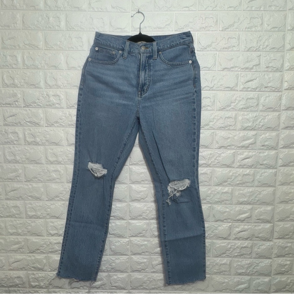 Madewell The Perfect Vintage Jean Sz 27 Distressed High Rise Raw Hem Women’s